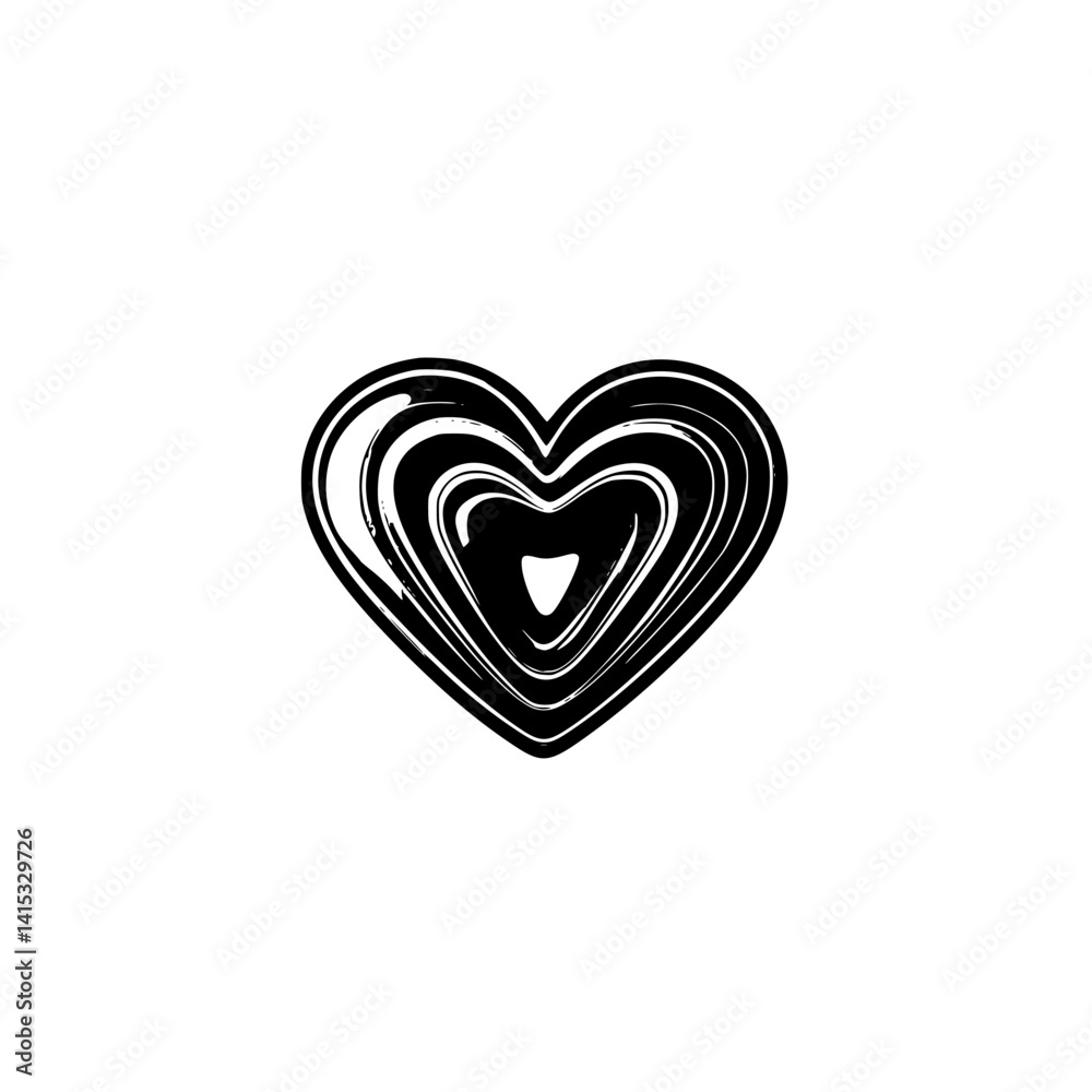 Heart design featuring concentric layers in a vector illustration style suitable for various creative projects and digital media Heart design featuring concentric layers in a vector illustration style suitable for various creative projects and digital media