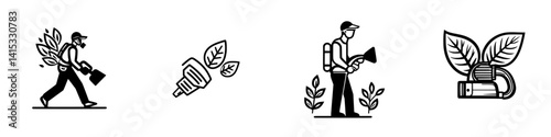 Vector illustration showing people engaged in sustainable gardening and eco-friendly practices promoting environmental health