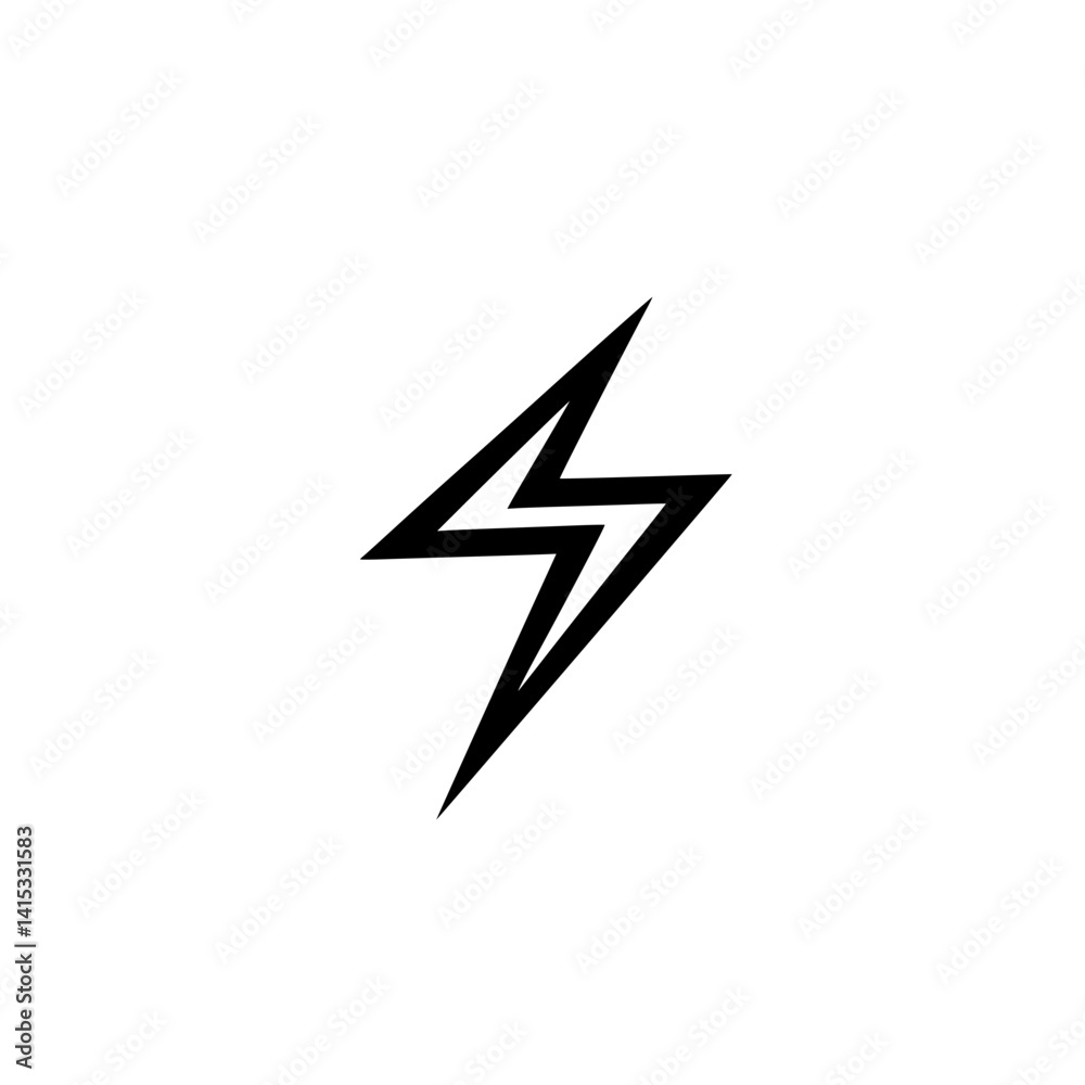 Modern vector illustration of a lightning bolt symbol representing energy and power in a minimalistic design Modern vector illustration of a lightning bolt symbol representing energy and power in a minimalistic design
