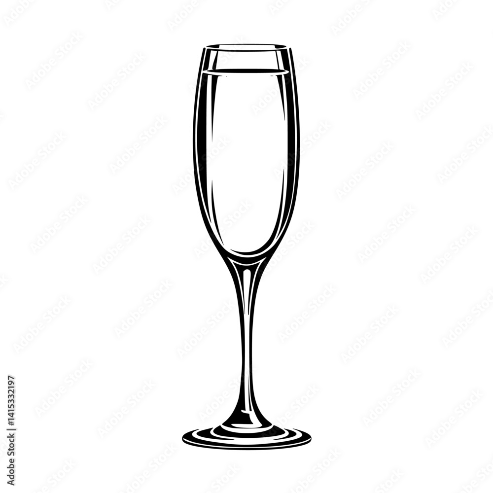 Elegant vector illustration of a champagne glass for celebration, perfect for party themes and special occasions Elegant vector illustration of a champagne glass for celebration, perfect for party themes and special occasions