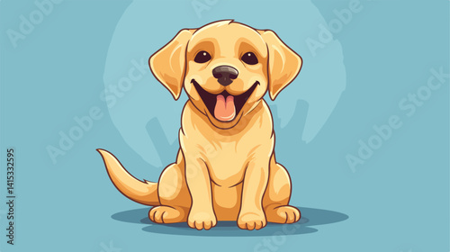Adorable Labrador Retriever on Vibrant Background Vector Illustration