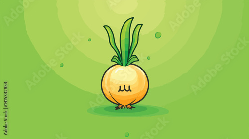 Vibrant Tiny Cute Onion Vegetable Isolated on Colored Background
