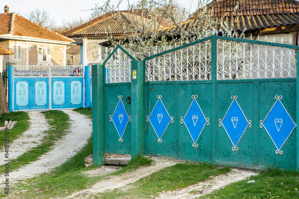 Beautiful rural landscape from the Republic of Moldova. Village life in spring.