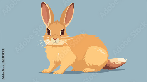 Adorable Tiny Wild Rabbit on Colored Background - Professional Stock Image