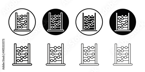 Abacus icon Black and white outline vector