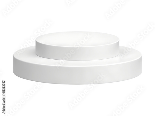 White 3d podium round steps stage award arena for event win competition celebration realistic