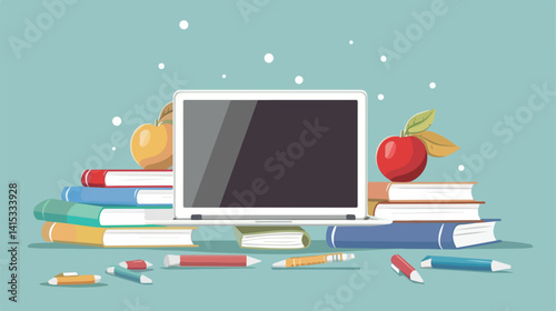 Modern Education Concept: Ebooks Vector Illustration for Learning and Knowledge