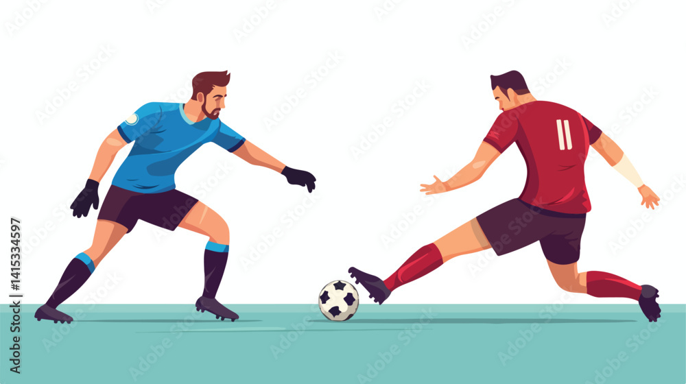 Fototapeta premium Professional Football Player Penalty Kick Goalkeeper Action Shot