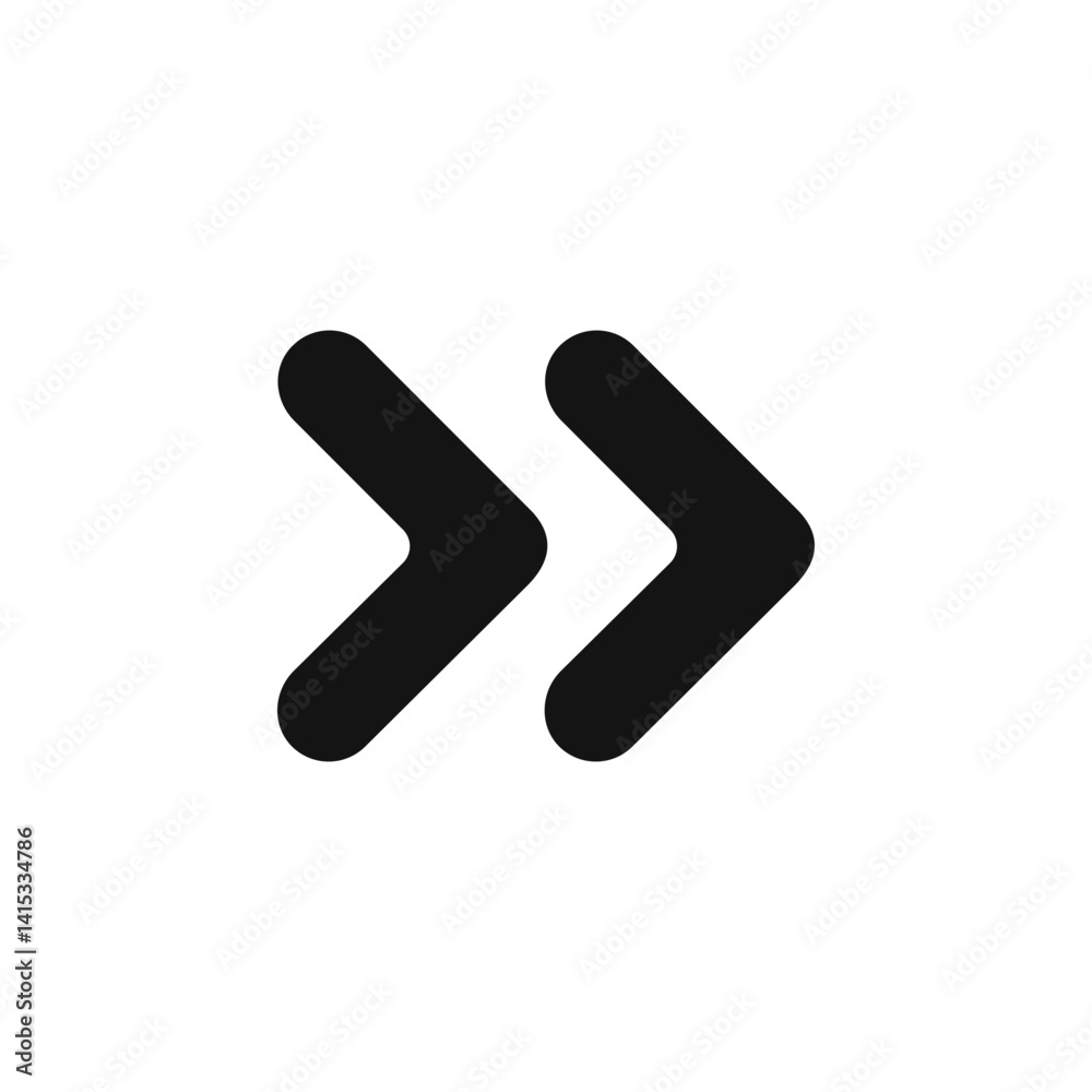 Fast forward vector icon template in black Fast forward vector icon template in black