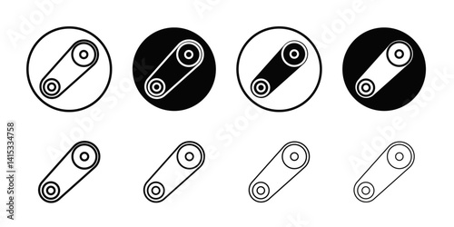belt drive icon Black and white outline vector
