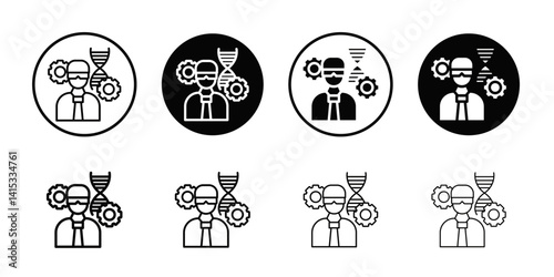 Biomedical engineer icon Black and white outline vector