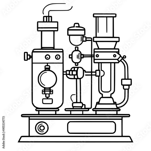 Vintage scientific apparatus used for experiments in a lab setting during the early 20th century, showcasing intricate mechanisms and design