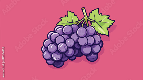 One Line Sketch Style Vector Illustration of Grapes Fruit for Designs