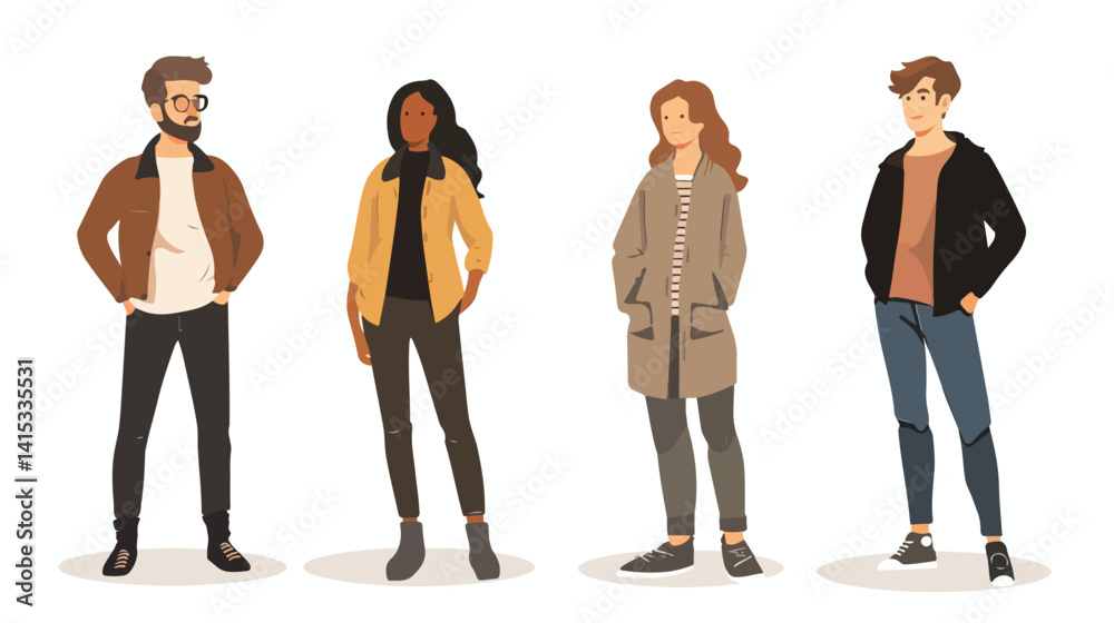 Fototapeta premium Minimalist Human Design Vector Illustration on White Background