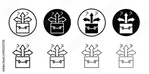 Career Choice icon Black and white outline vector