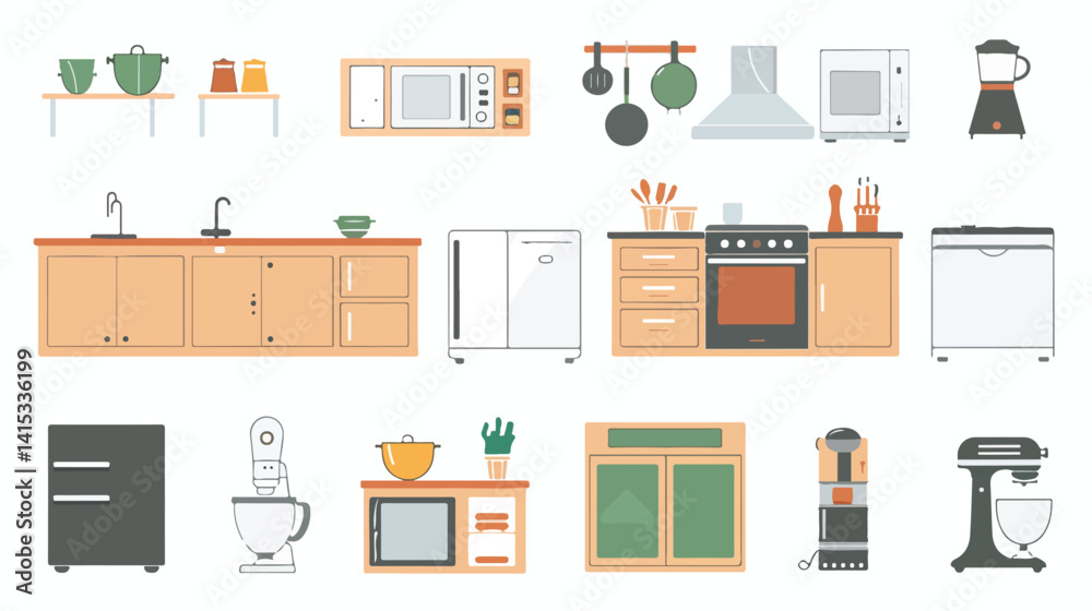 Kitchen Pictogram Over White Background Vector Illustration Kitchen Pictogram Over White Background Vector Illustration