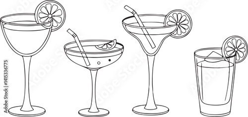 Cocktail set Collection icon cocktails Vector,Drink & Alcohol