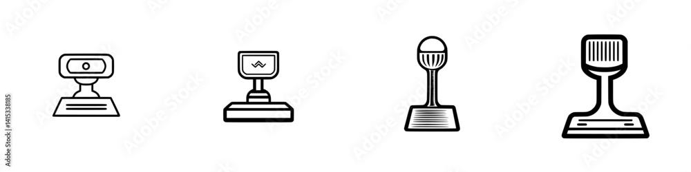 Vector illustration of various microphone designs showcasing different styles and features in a clean format Vector illustration of various microphone designs showcasing different styles and features in a clean format