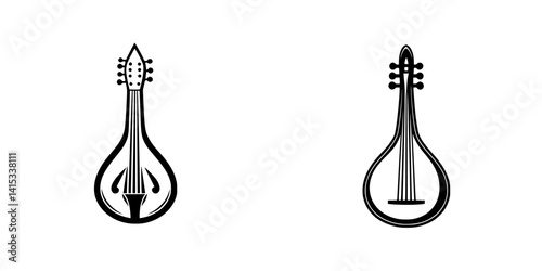 Vector illustration of two traditional string instruments with distinct shapes and designs, highlighting cultural heritage and musical variety