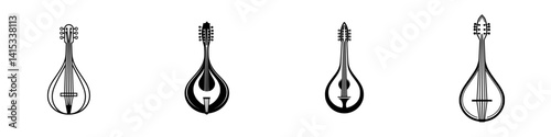 Vector illustration of various string instruments focusing on unique shapes and designs showcasing cultural heritage and musical diversity
