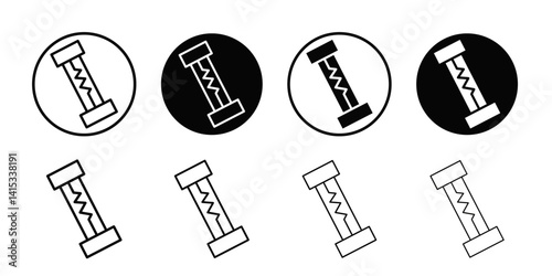 Electric fuse icon Black and white outline vector