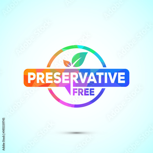 Preservatives free icon design illustration. No preservatives sign symbol in low poly style
