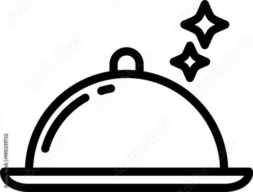 serving dish icon related with food delivery service and combines elements related to food and transportation.