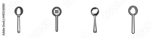 Vector illustration of various kitchen strainers and their unique designs for culinary use at home