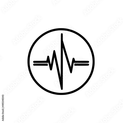 Vector illustration of a simple and modern heartbeat icon representing health and vitality