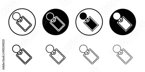 Key Chain Icon Black and white outline vector