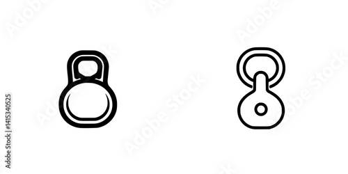 Vector illustration icons of kettlebell weights suitable for fitness and strength training designs