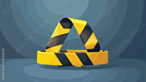 Yellow Caution Ribbon Icon Vector Illustration Design for Safety Signage