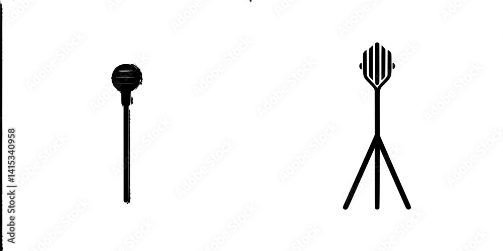 Vector illustration of a microphone and speaker stand perfect for music events and audio production Vector illustration of a microphone and speaker stand perfect for music events and audio production