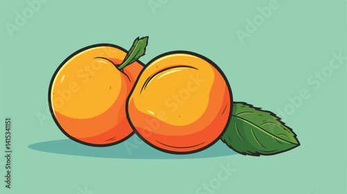 Detailed Apricot Fruit Vector Illustration One Line Sketch