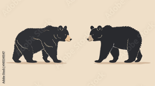 Bears Design Over Beige Background: Professional Vector Illustration