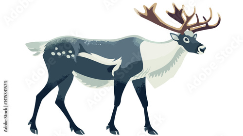 Elegant Reindeer Icon on White Background Vector Illustration