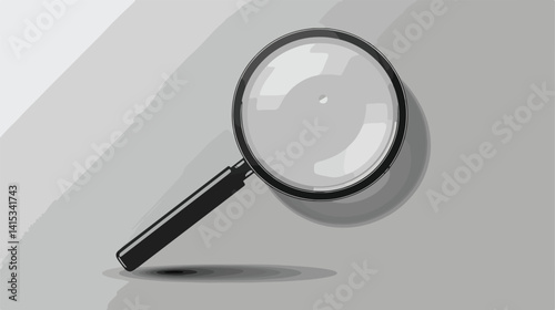Professional Black Silhouette of Magnifying Glass Vector Illustration for Advertising and Web Design Projects