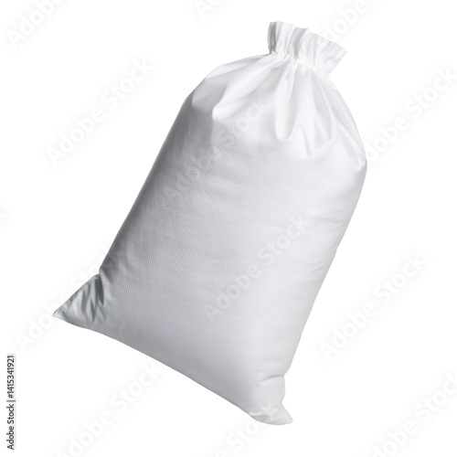 Obraz na płótnie Full white woven polypropylene feed sack isolated on transparent background with clipping path w salonie