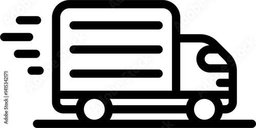 truck icon related with food delivery service and combines elements related to food and transportation.