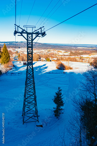 Alpine winter view at Bad Kohlgrub, Garmisch-Partenkirchen, Bavaria, Germany