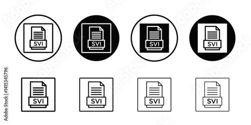 SVI File Document Icon Black and white outline vector