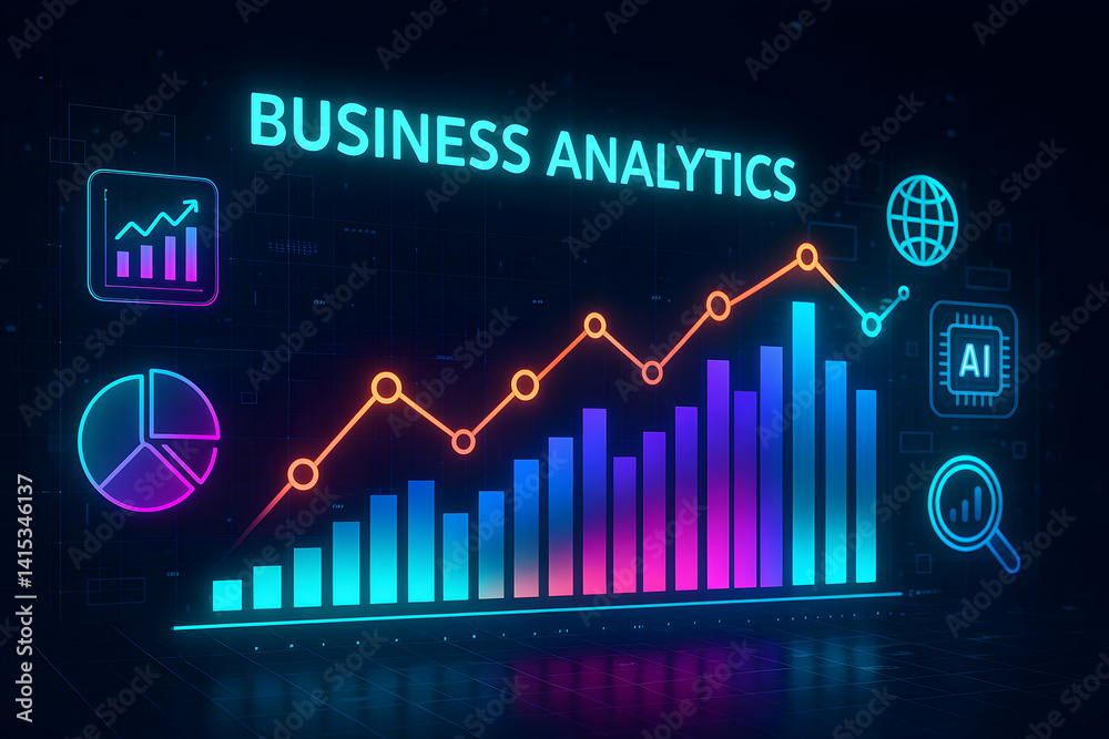 Colorful business analytics graphic design. Colorful business analytics graphic design.