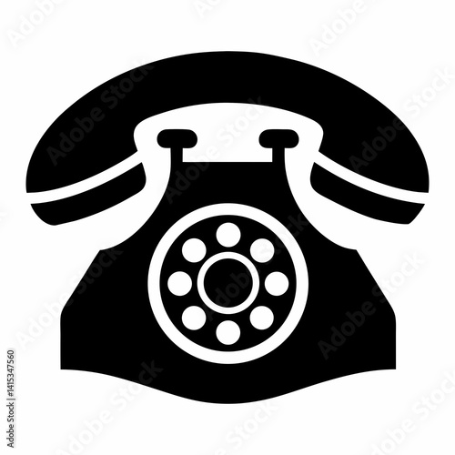 black retro telephone