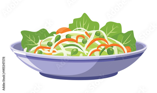 Coleslaw Salad Fresh Vegetables - Vector Illustration