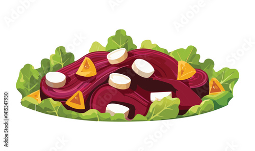 Beetroot Salad - Vector Illustration