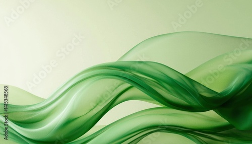 Abstract flowing green fabric