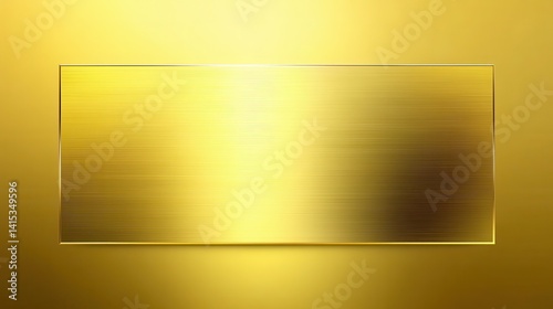 A textured, golden rectangle floats above a softly gradient gold background, creating a luxurious, metallic effect