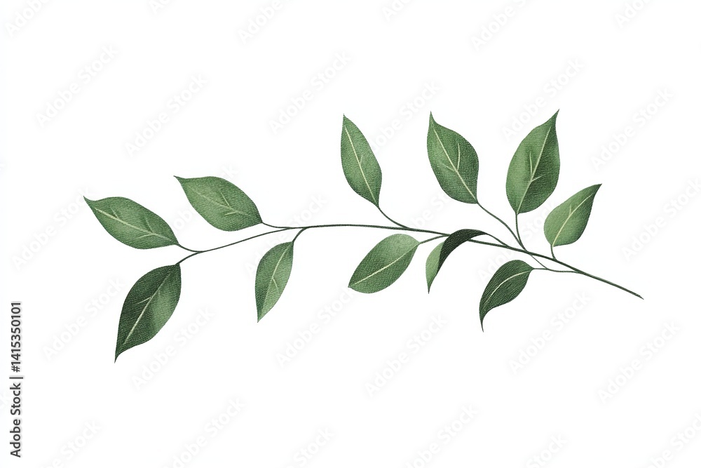 Eucalyptus Branch Green Leaves, Isolated, Botanical, Nature, Minimal Eucalyptus Branch Green Leaves, Isolated, Botanical, Nature, Minimal