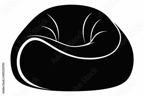 Bean Bag Chair Silhouette Vector Illustration
