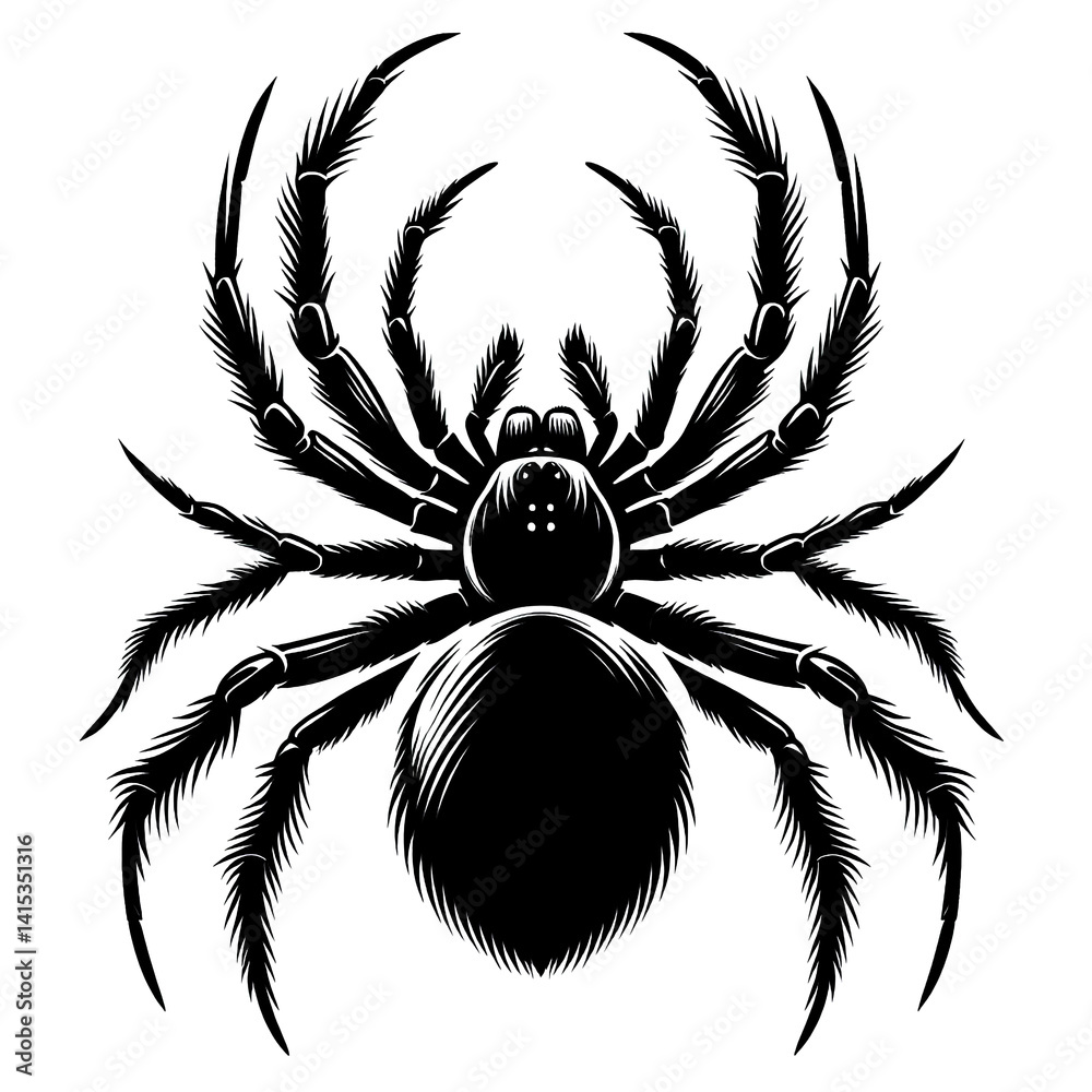 Fototapeta premium illustration silhouette spider on white background